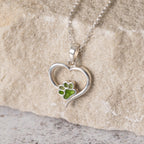 Paw Print Captured Heart Memorial Necklace