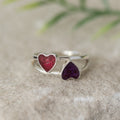 Double Heart Memorial Ring