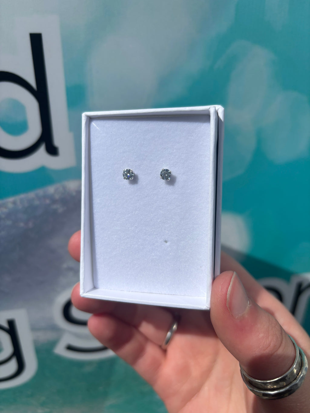 April CZ Studs - White