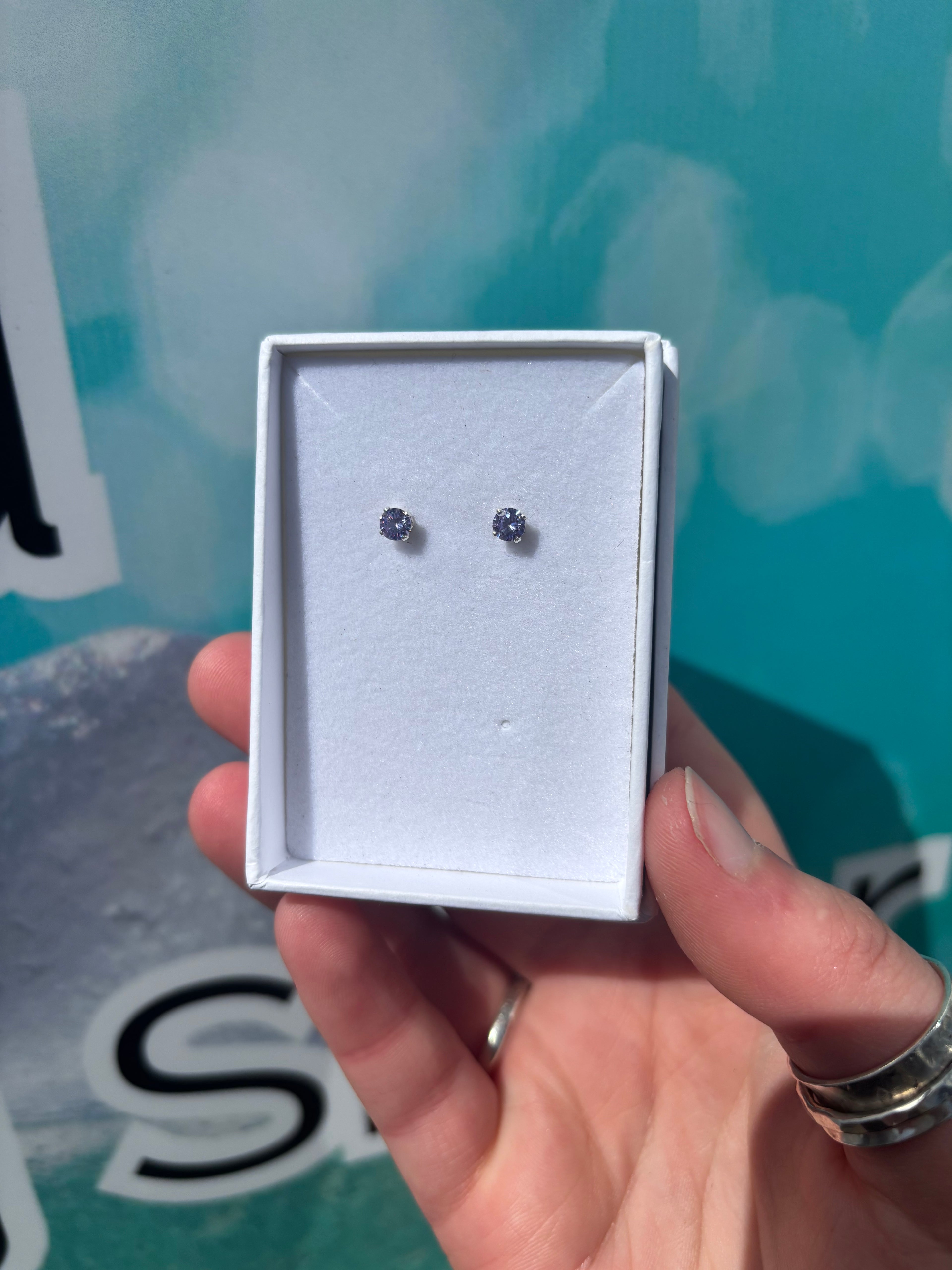 June CZ Studs - Lavender