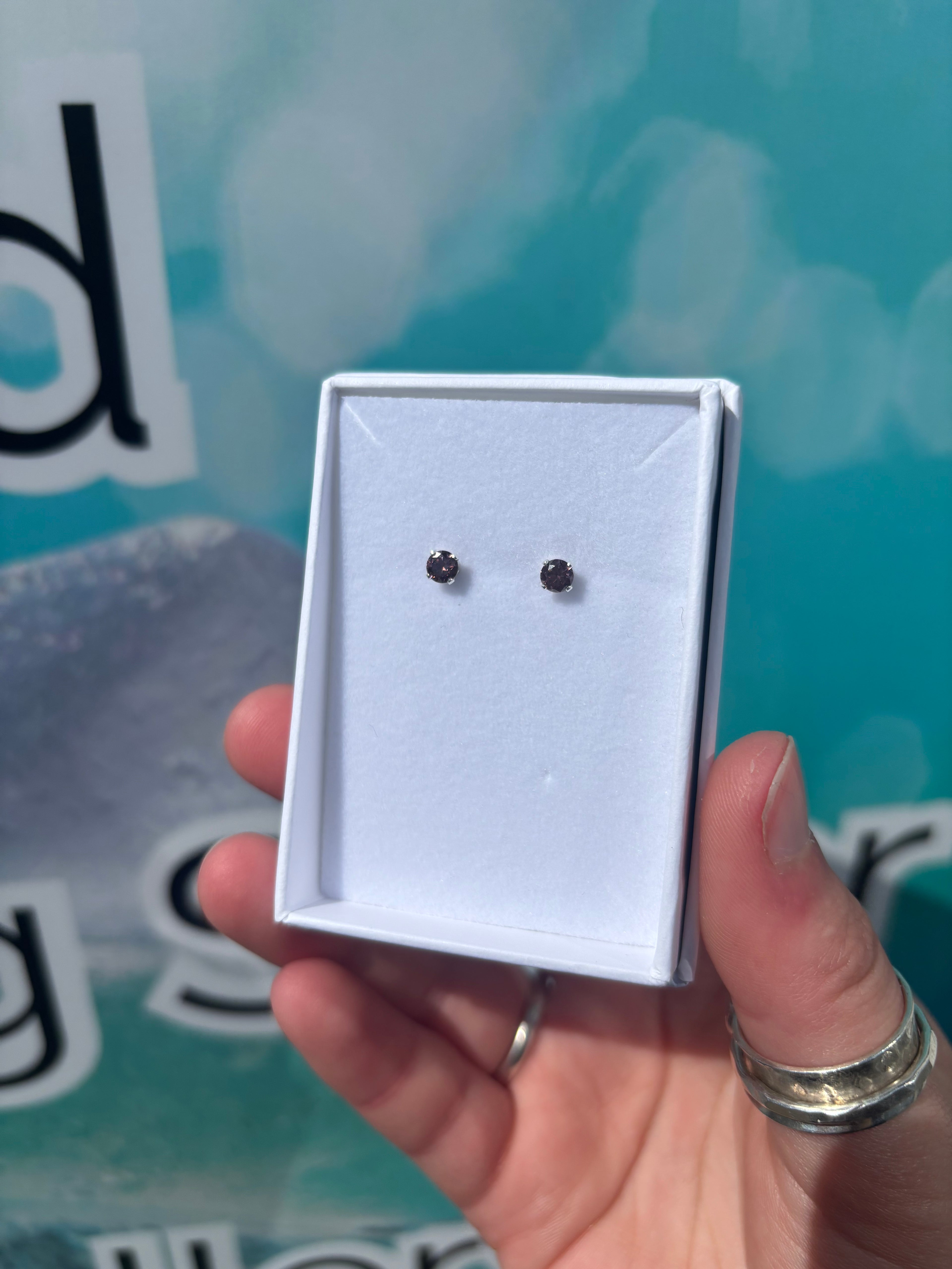 July CZ Studs - Dusty Pink