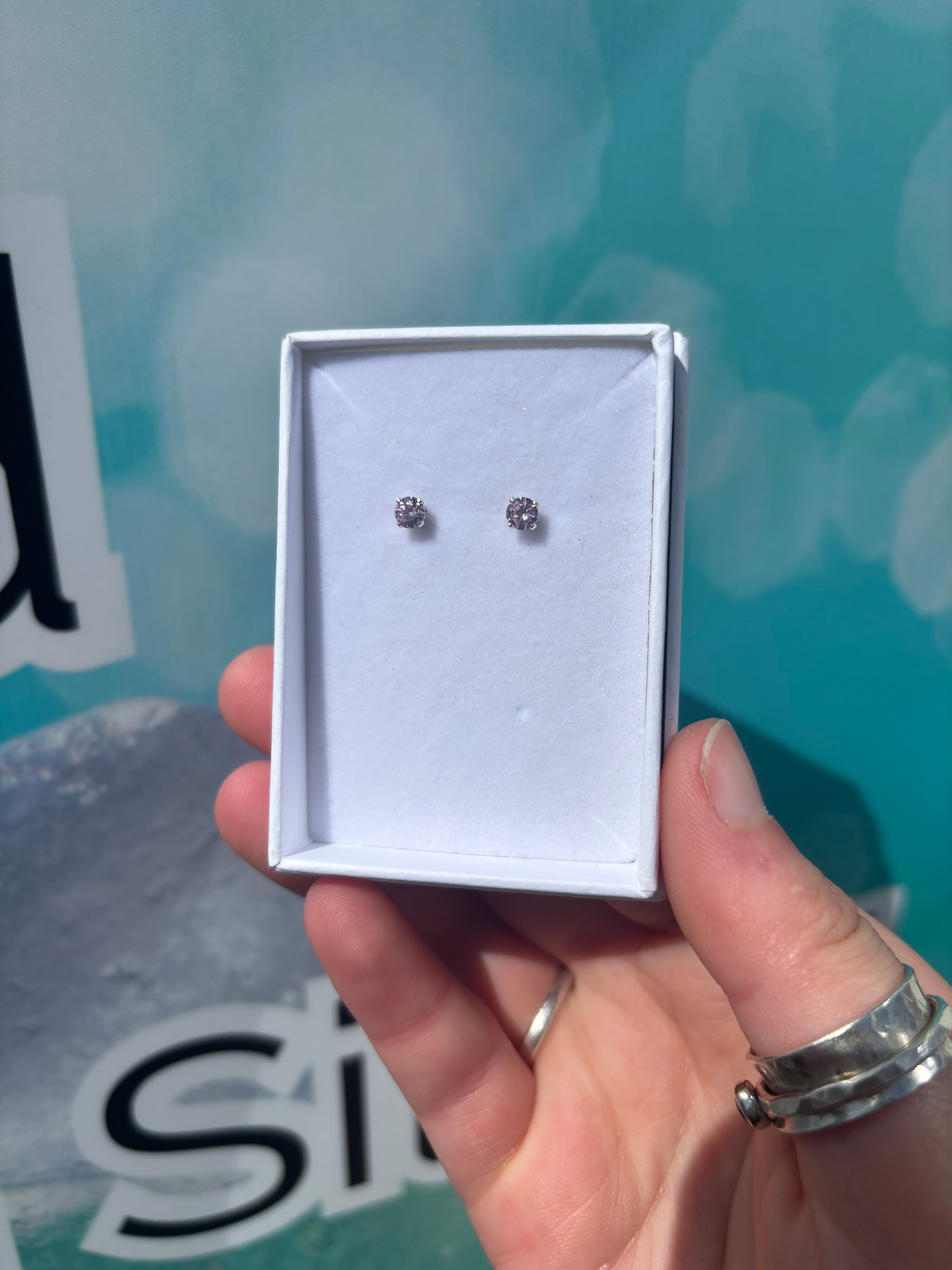 October CZ Studs - Pink