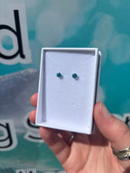 December CZ Studs - Aqua Blue