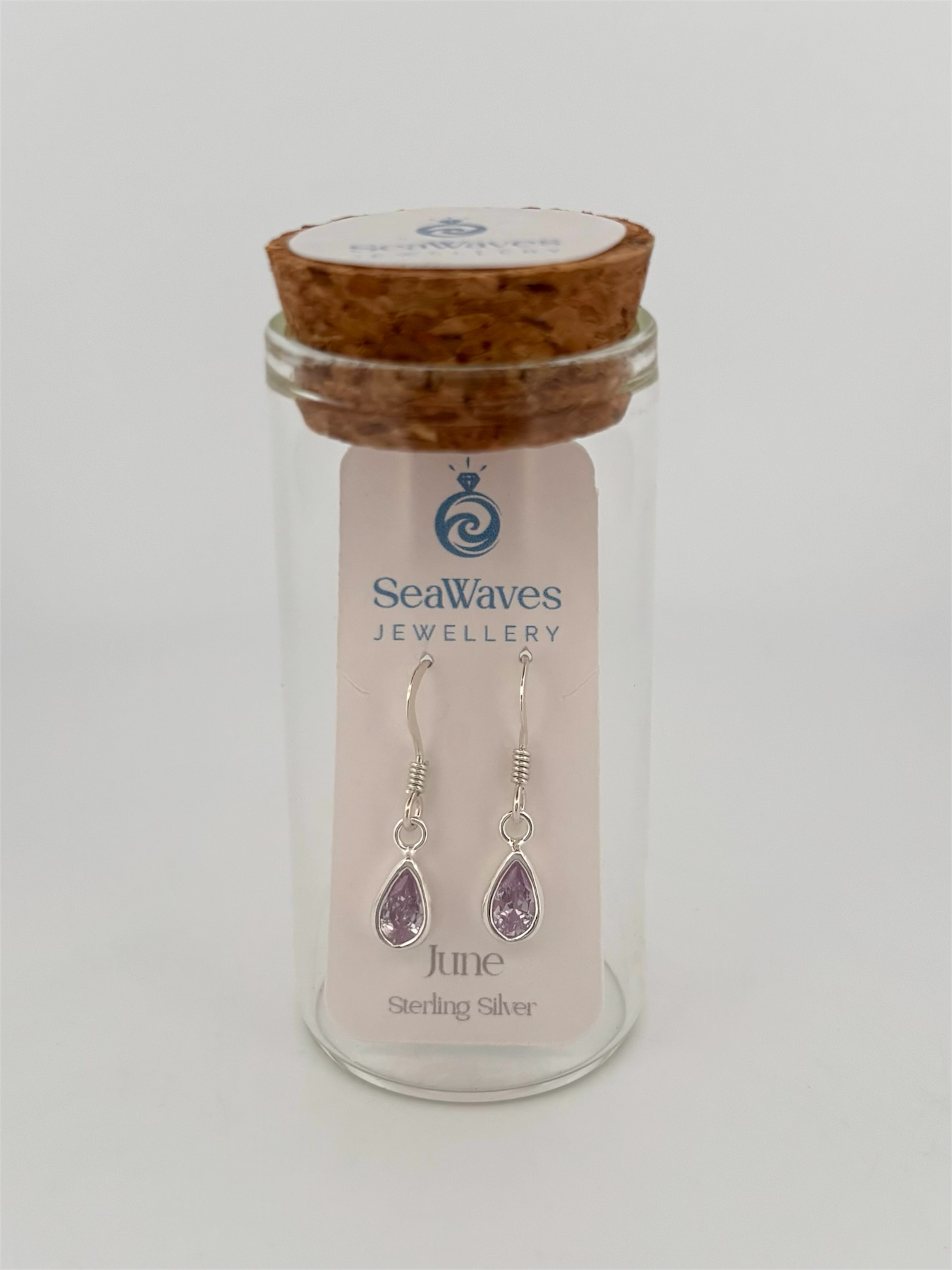 June CZ Drop Earrings - Lavender