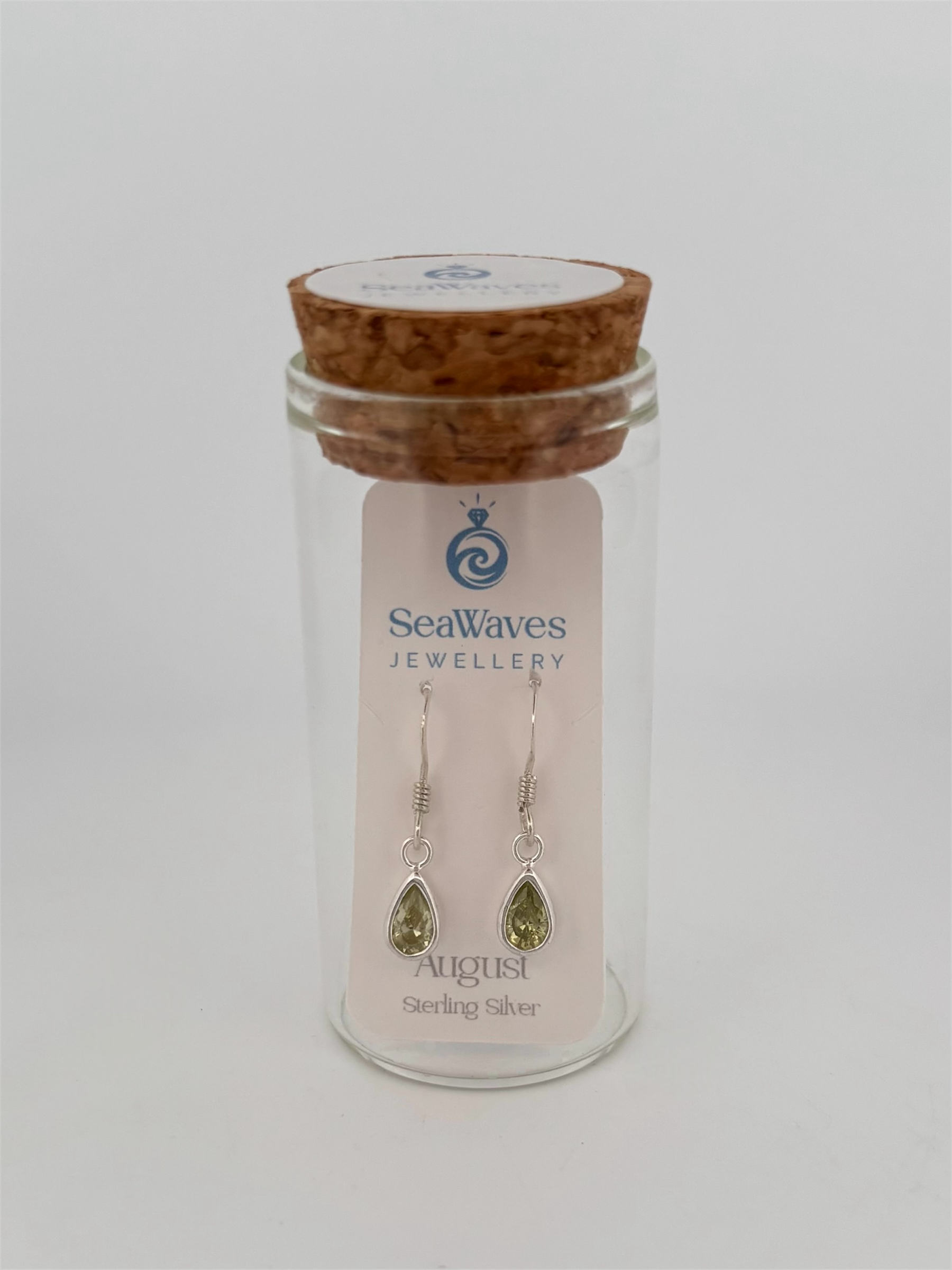 August CZ Drop Earrings - Lime Green