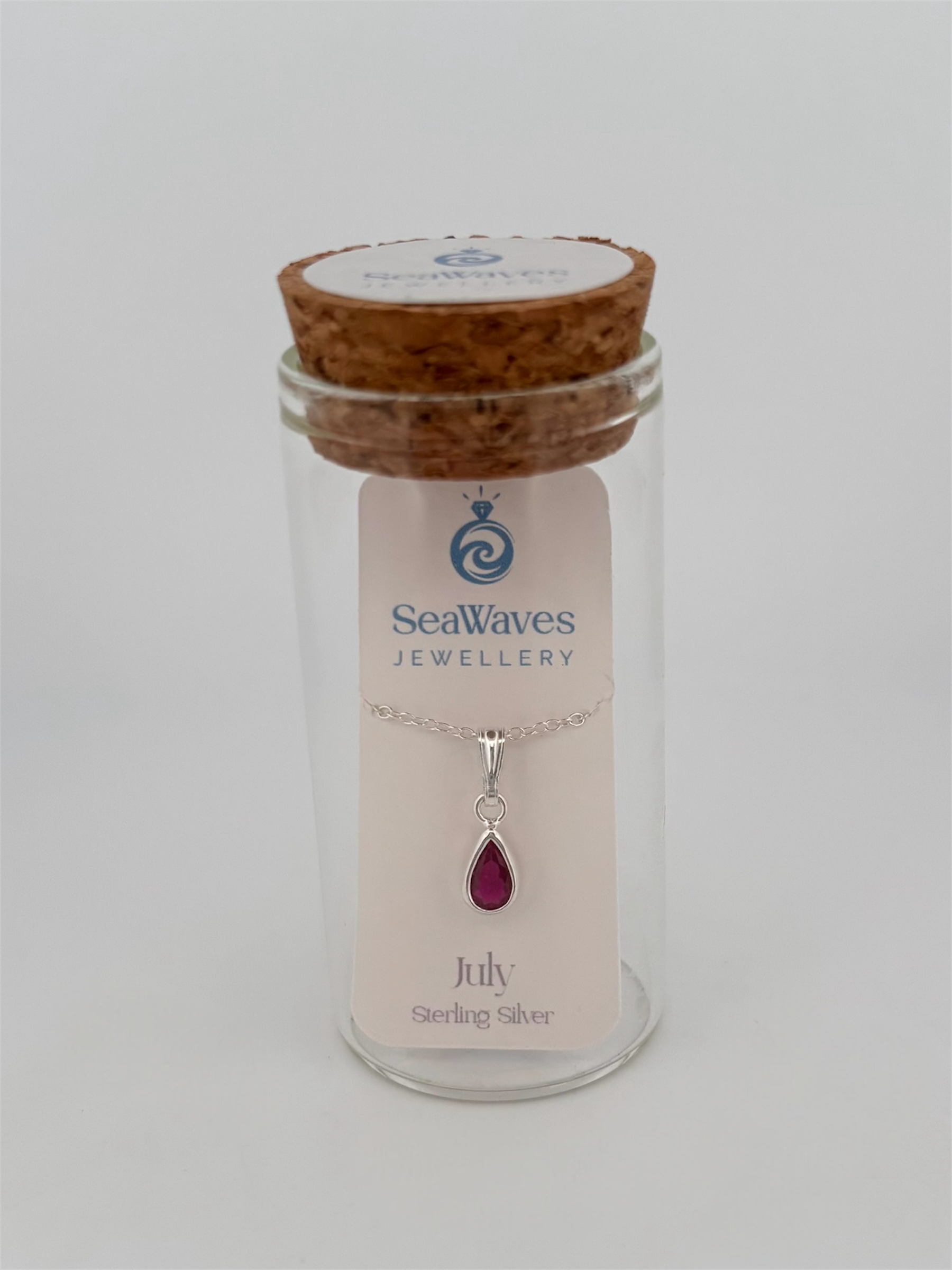 July CZ Necklace - Ruby Red