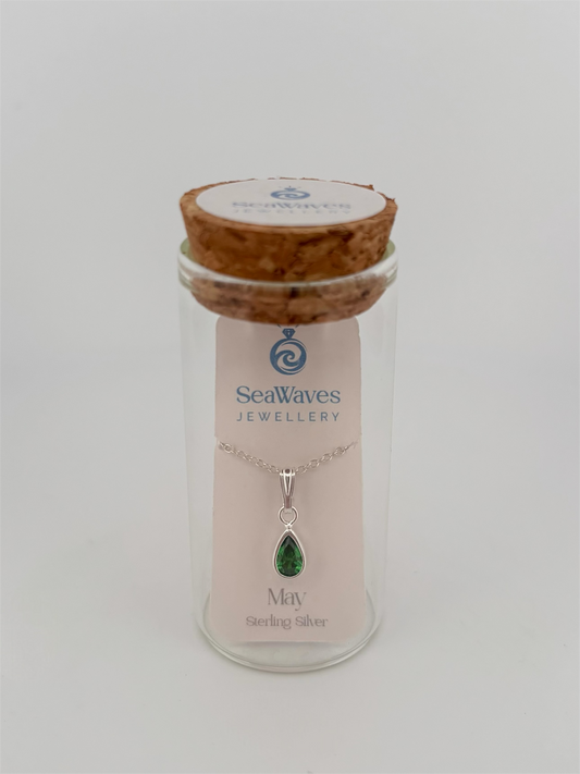 May CZ Necklace - Emerald Green