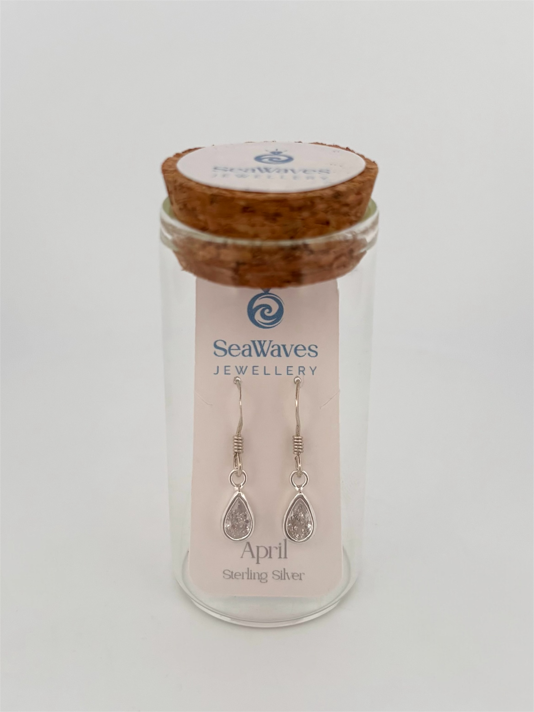 April CZ Drop Earrings - White