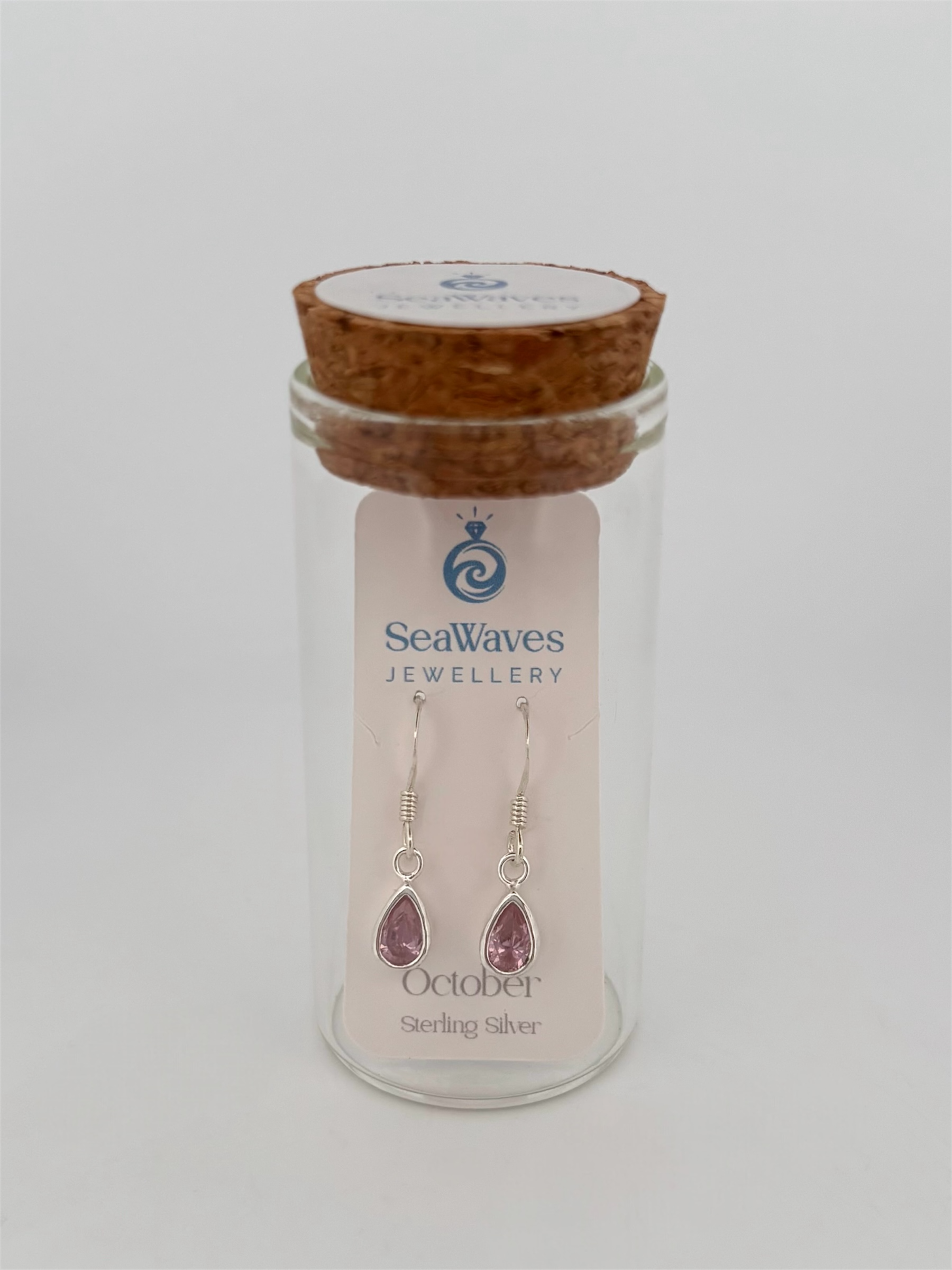 October CZ Drop Earring - Pink