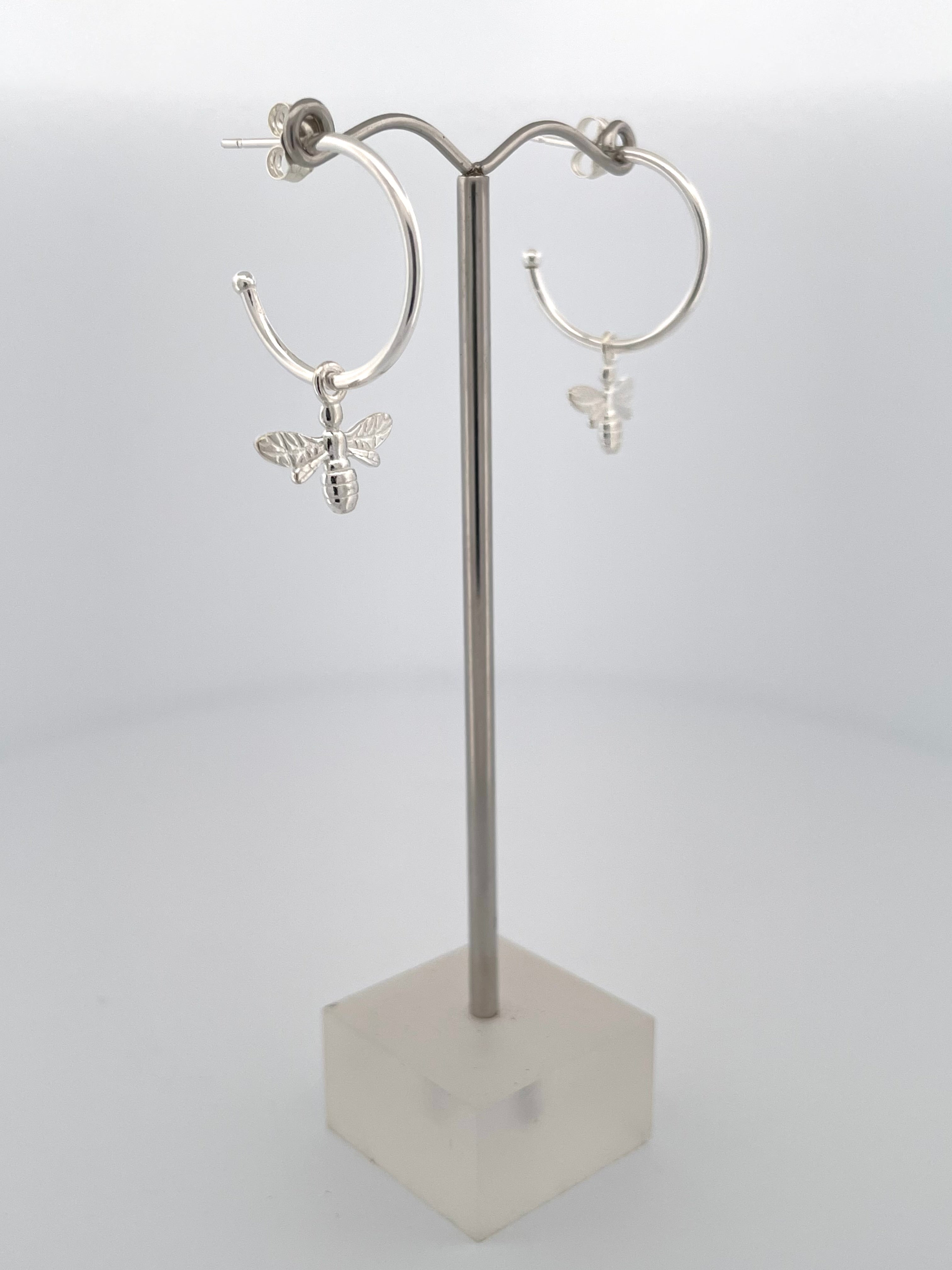 Bee Silver Earrings