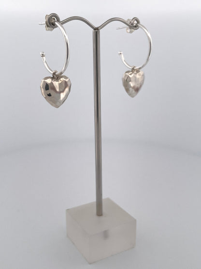 Hammered Heart Earrings