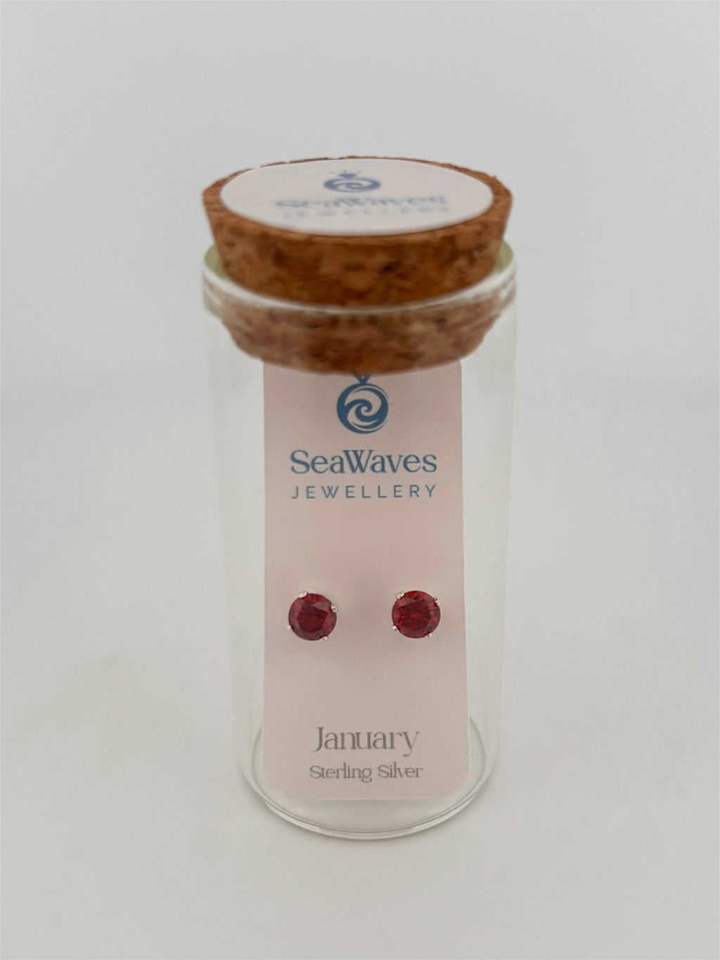 January CZ Studs - Deep Red