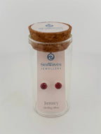 January CZ Studs - Deep Red