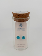 December CZ Studs - Aqua Blue