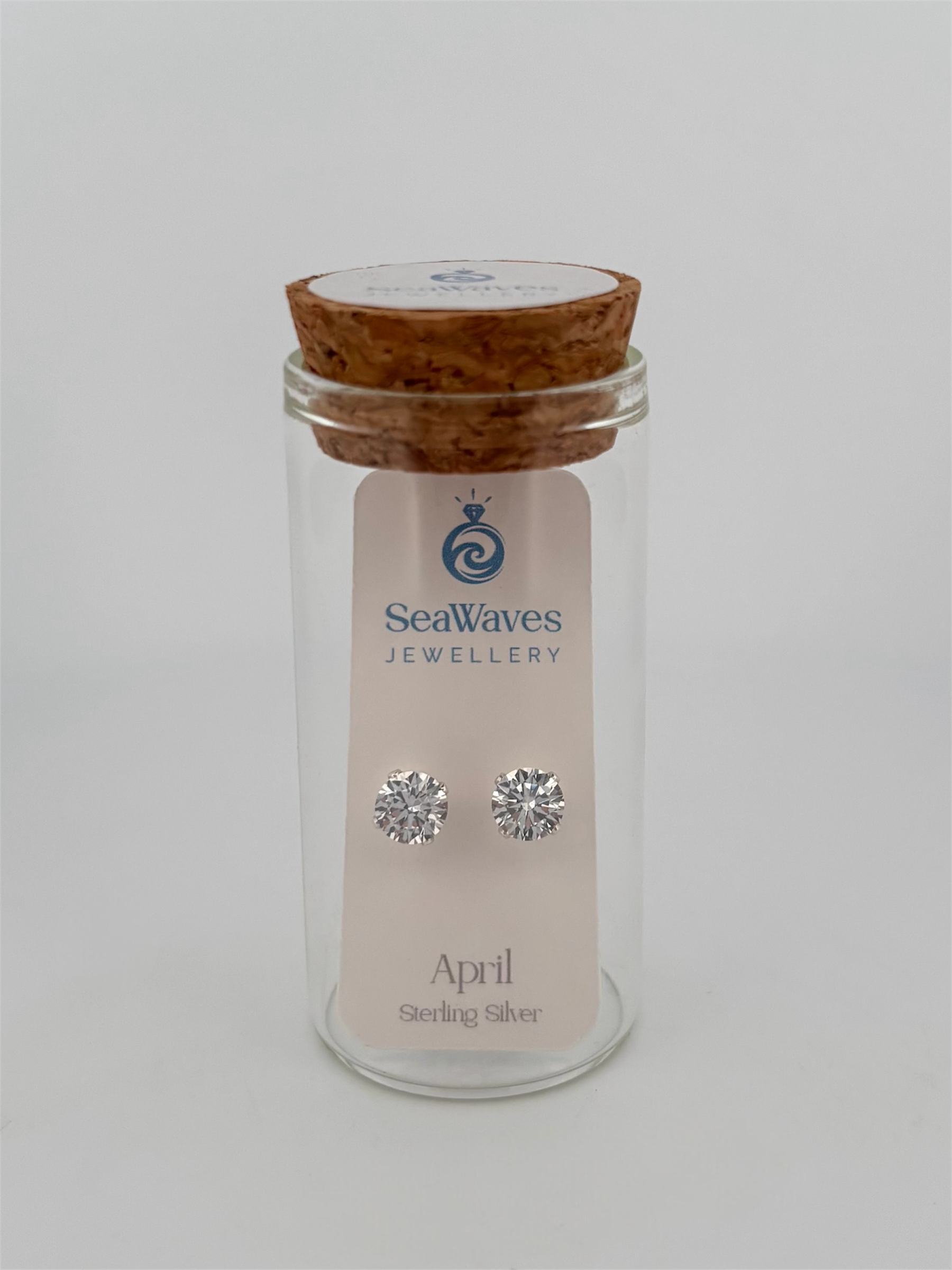 April CZ Studs - White