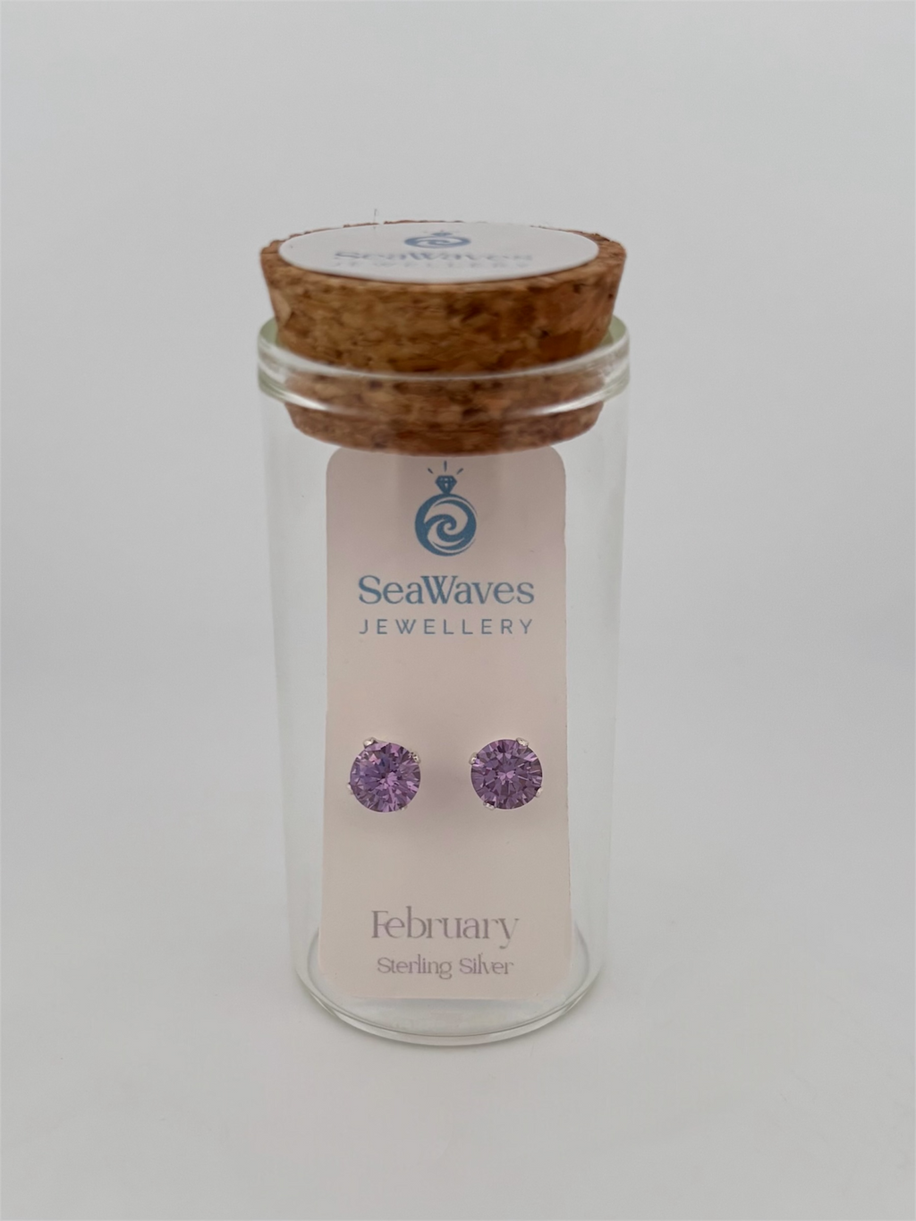 February CZ Studs - Purple