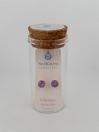 February CZ Studs - Purple