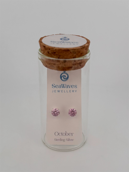 October CZ Studs - Pink