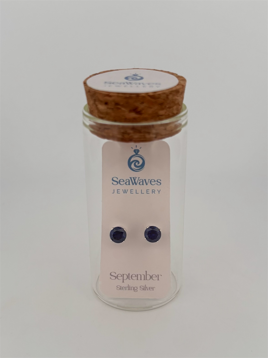 September CZ Studs - Dark Blue