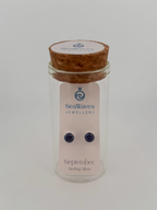 September CZ Studs - Dark Blue