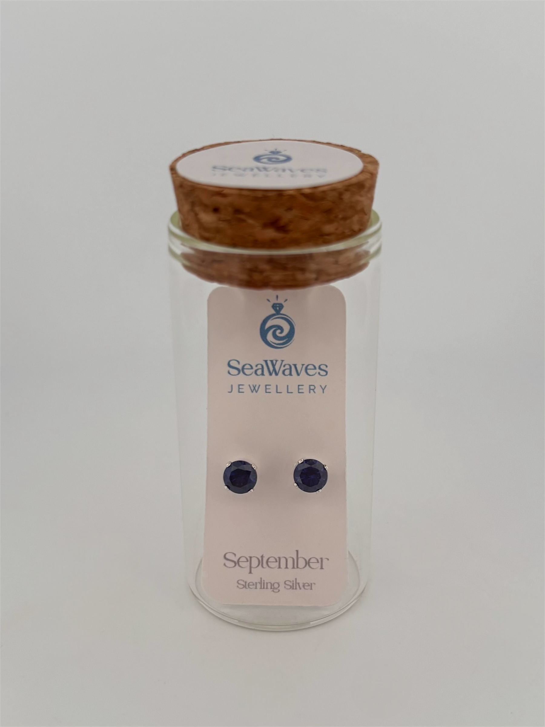 September CZ Studs - Dark Blue