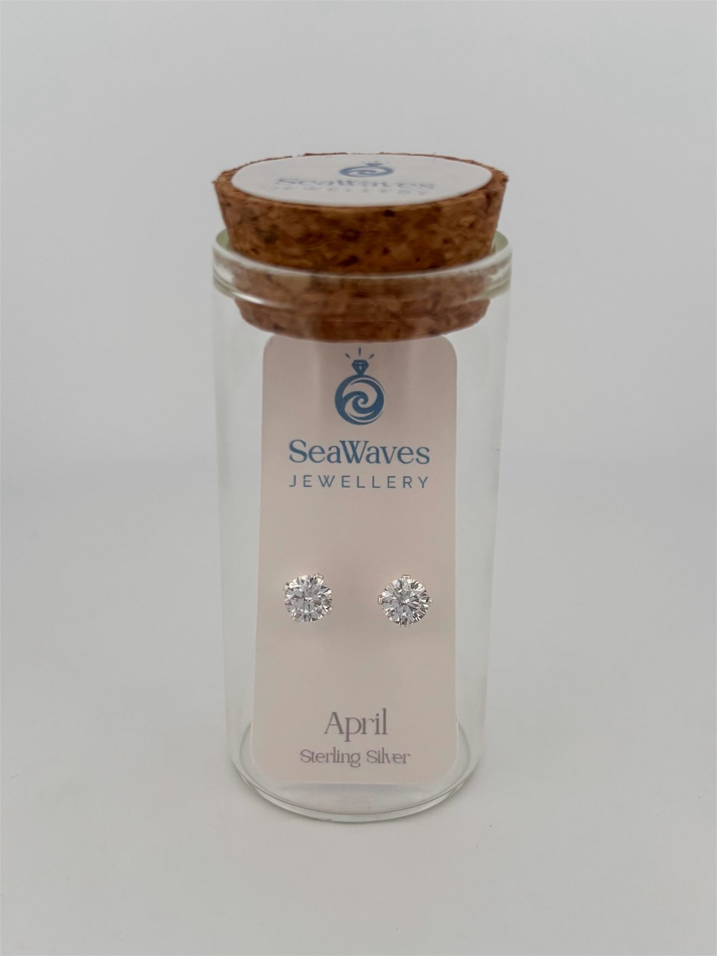 April CZ Studs - White