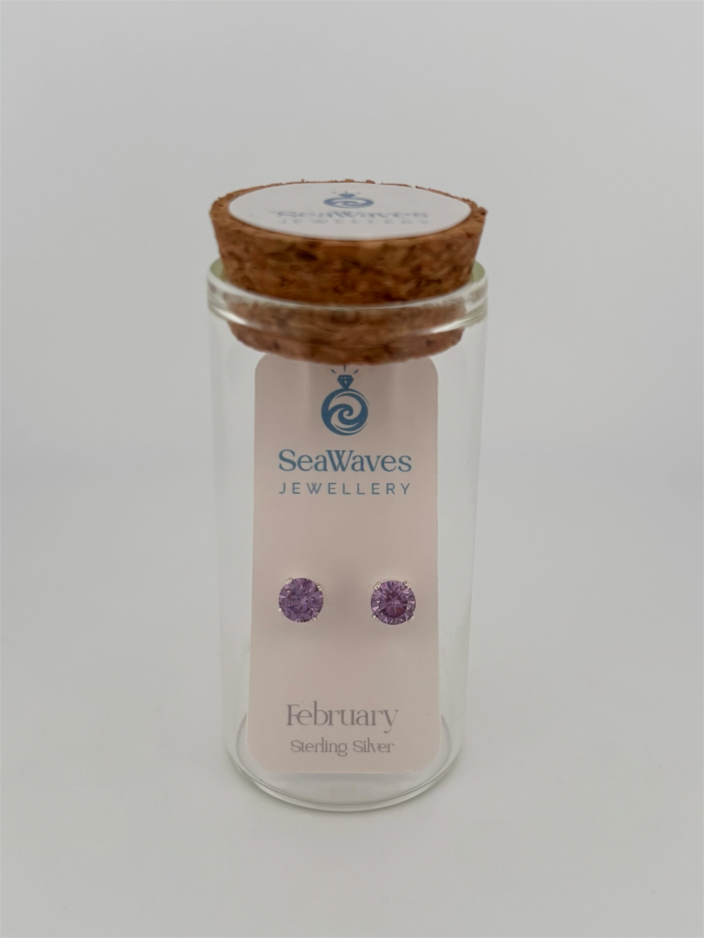 February CZ Studs - Purple