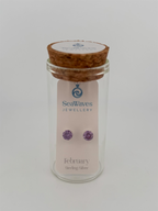 February CZ Studs - Purple