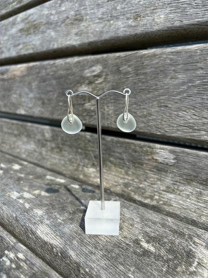 White Seaglass Drop Earrings