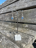 Cornflower Blue Seaglass Drop Earrings