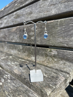 Cornflower Blue Seaglass Drop Earrings