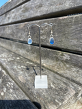 Multi Blue Seaglass Drop Earrings