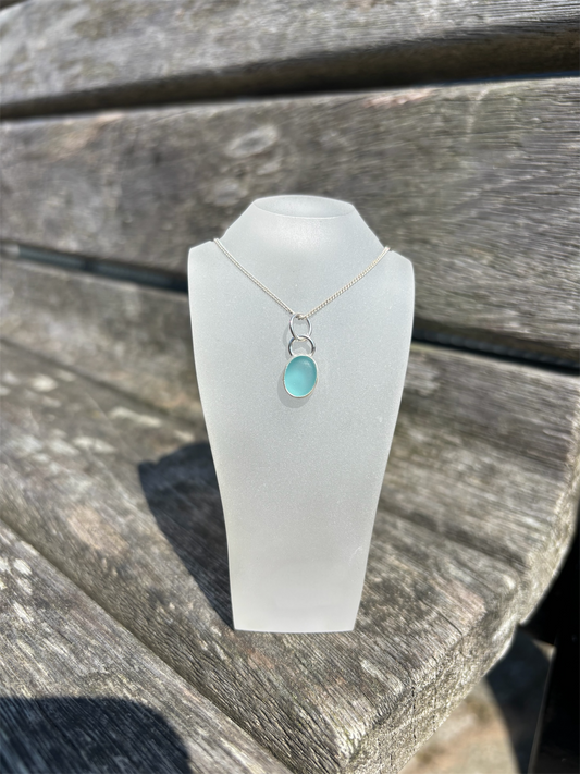 Sea Blue Seaglass Necklace