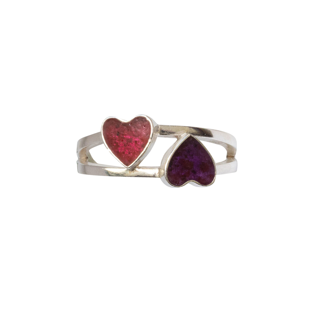 Double Heart Memorial Ring