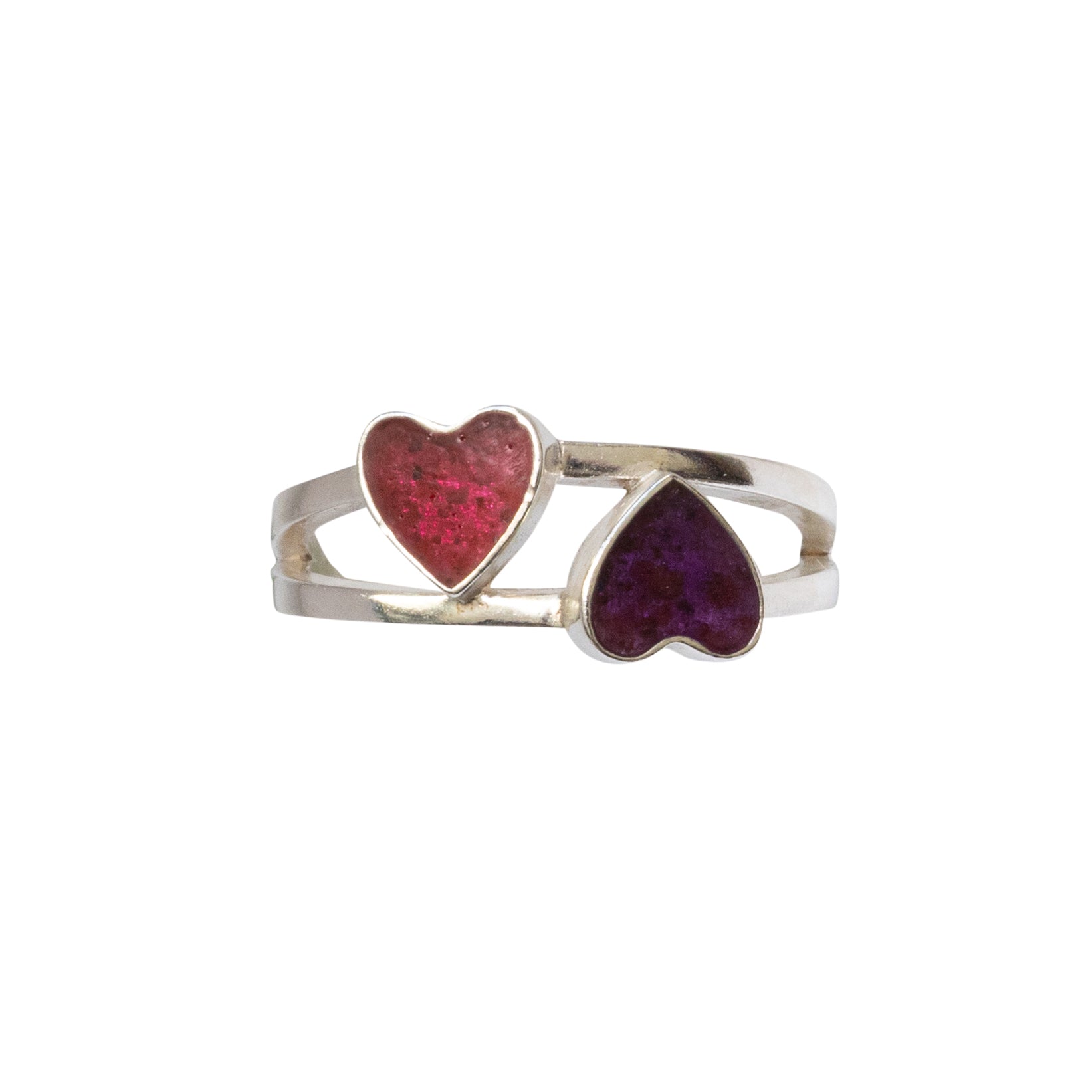 Double Heart Memorial Ring